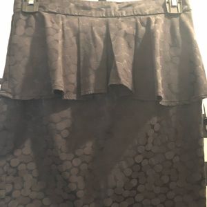 Polka dot black on black pencil skirt